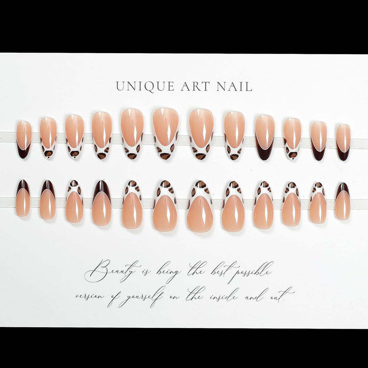 858 Leopard Press Almond Nails