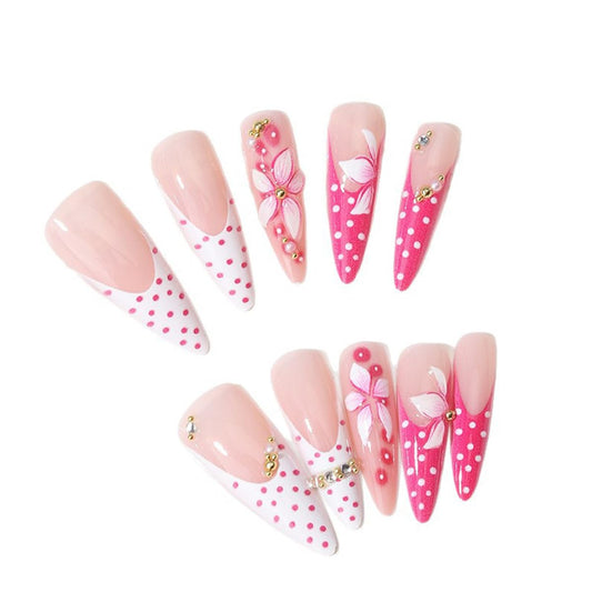 789 Pretty in Pink Mid-Length Stiletto Nails