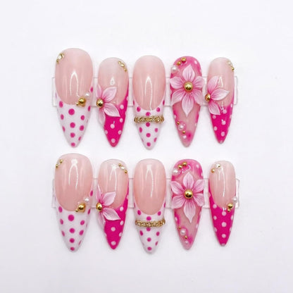 789 Pretty in Pink Mid-Length Stiletto Nails