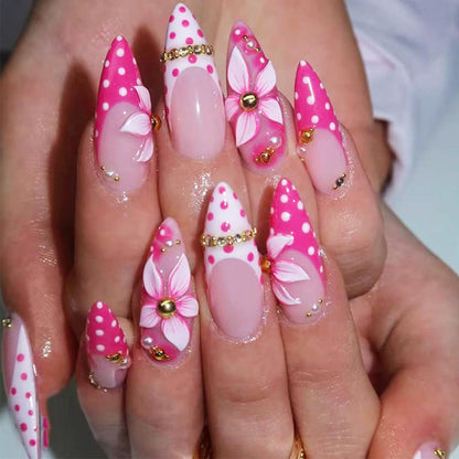 789 Pretty in Pink Mid-Length Stiletto Nails