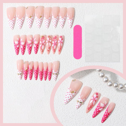 789 Pretty in Pink Mid-Length Stiletto Nails