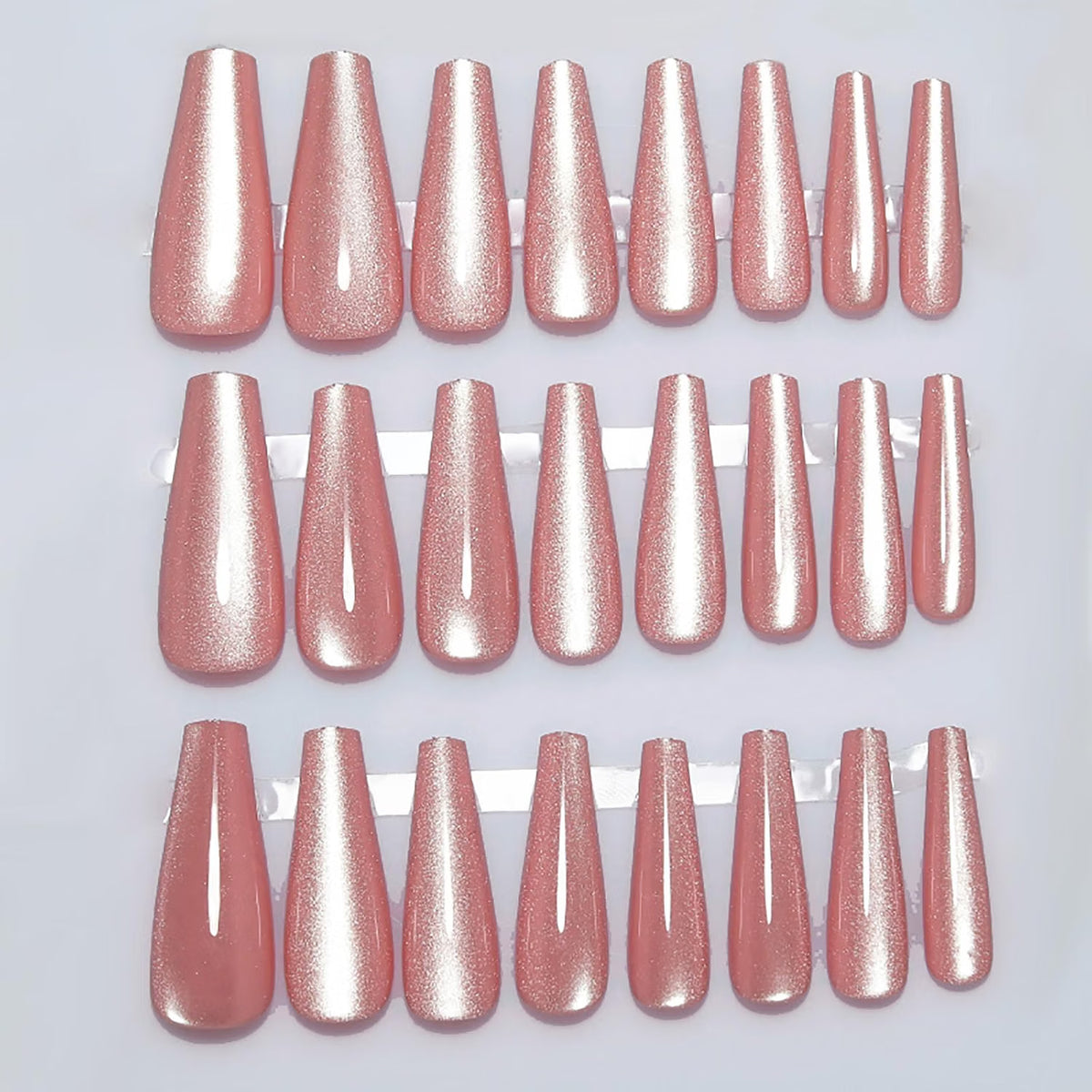 909 Pink Velvet Glitter Coffin Nails